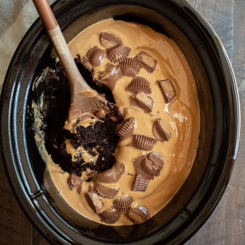 Reeses Peanut Butter Cup Chocolate Cake Crockpot The Magical Slow Cooker 0901