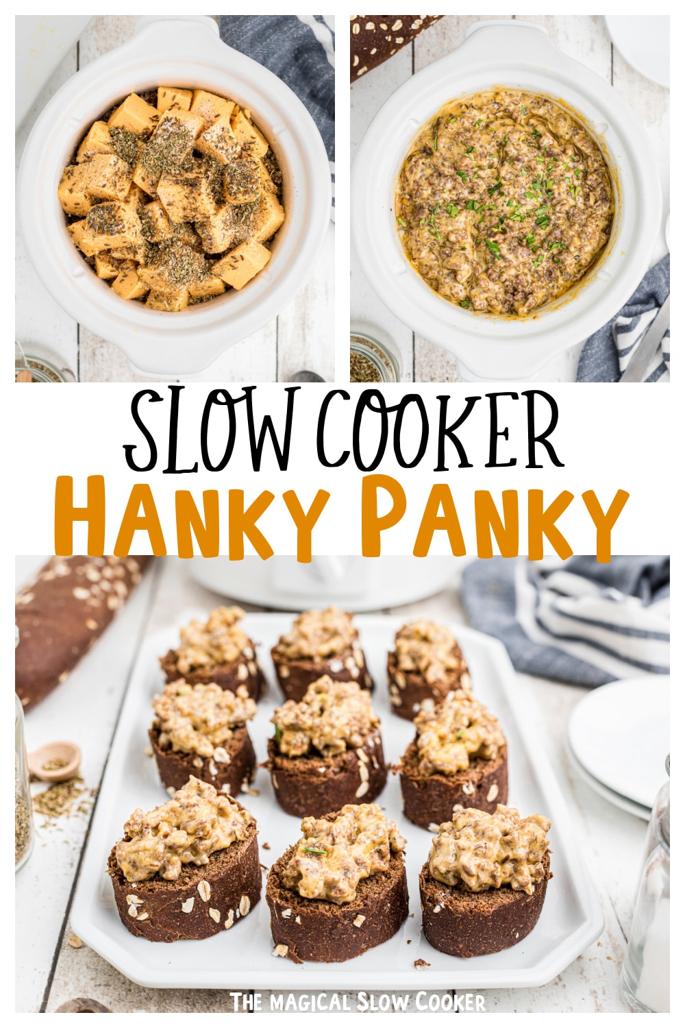 collage of hanky panky recipe images with text overlay for pinterest.