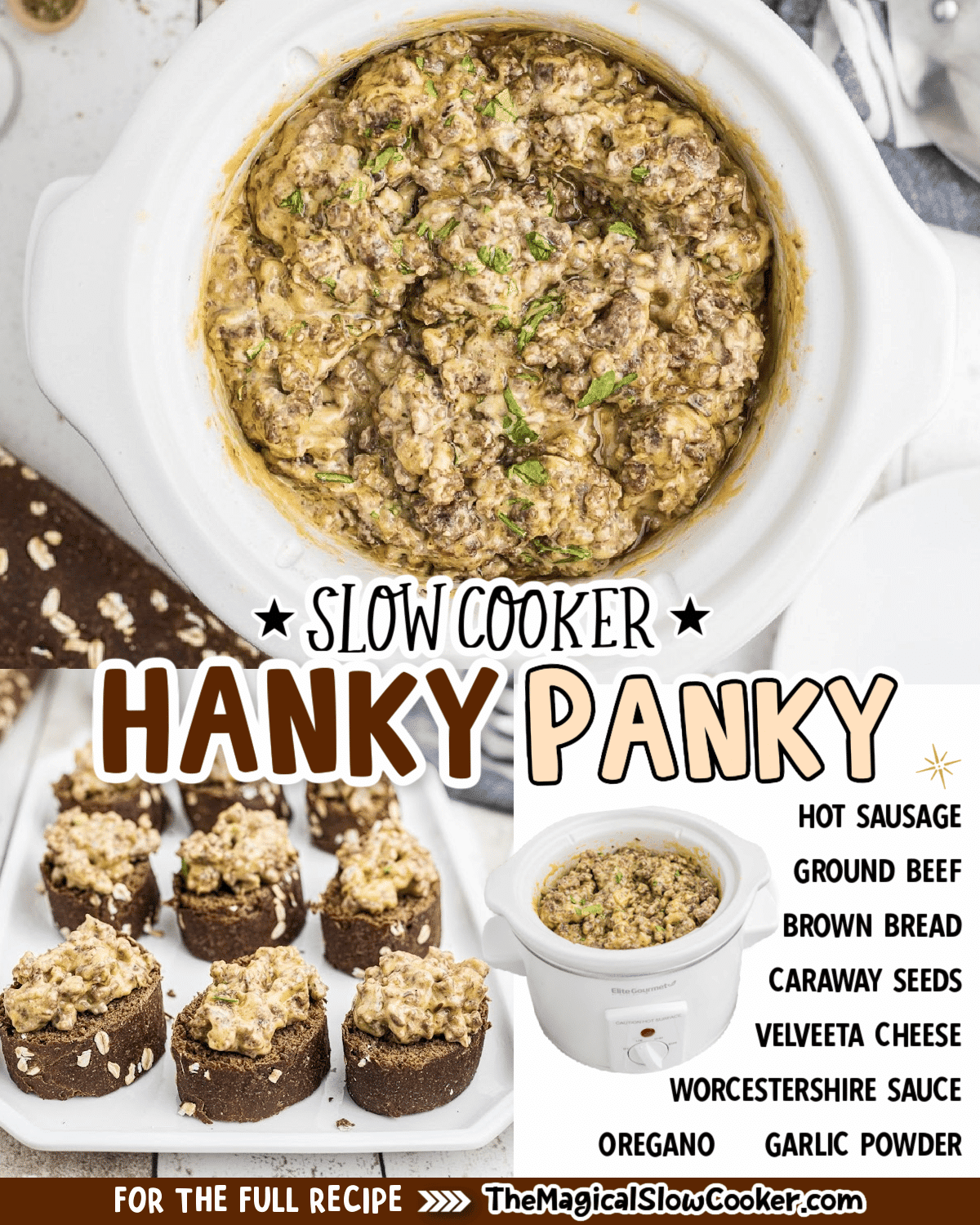 collage of hanky panky images with text of ingredients.