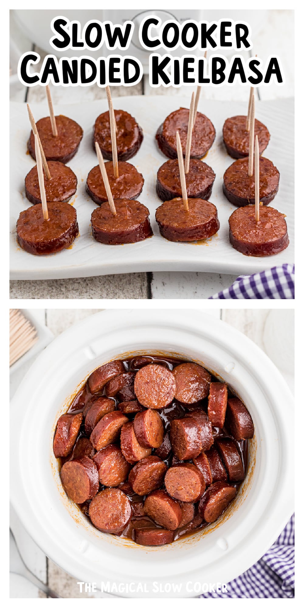 Long image of candied kielbasa for facebook.