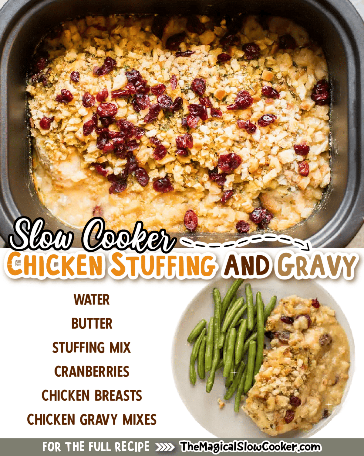 Slow Cooker Chicken, Stuffing and Gravy - The Magical Slow Cooker