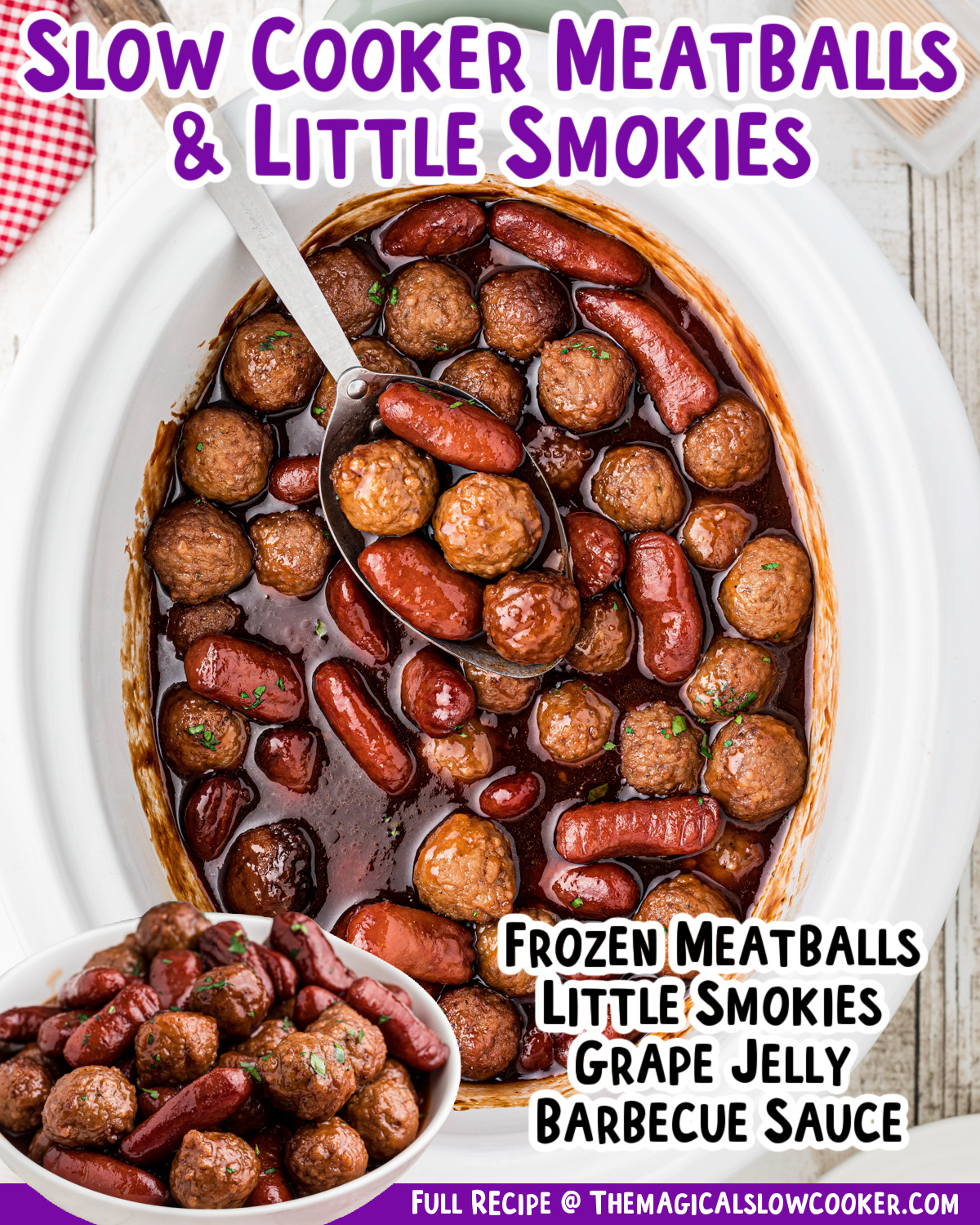 collage of little smokies and meatballs for facebook.