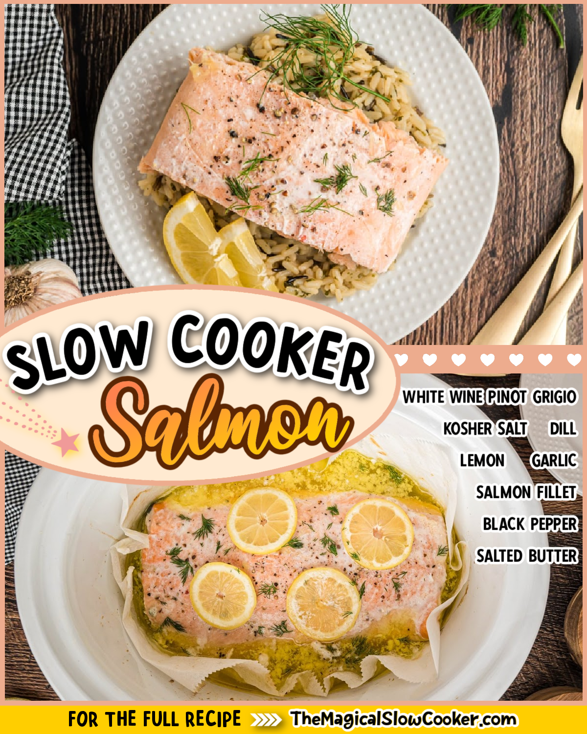 Salmon images with text of what the ingredients are.
